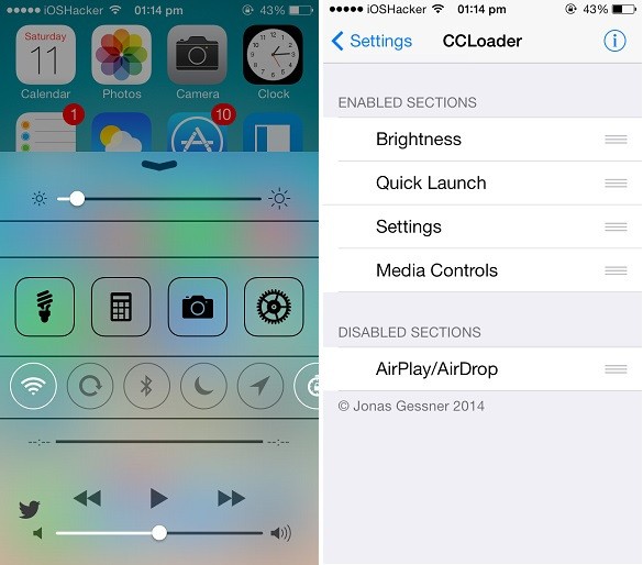 CCLoader: Tùy chỉnh và thêm widget cho Control Center