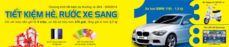 SCB khuyến mại dự thưởng “Tiết kiệm hè – Rước xe sang”