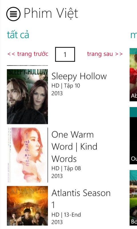 PhimVietFree: Xem phim HD siêu nét trên Windows Phone