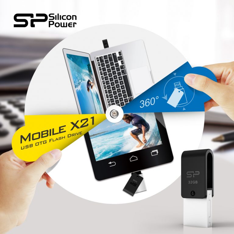 Mobile X21: USB OTG 2.0 với nắp xoay 360 độ