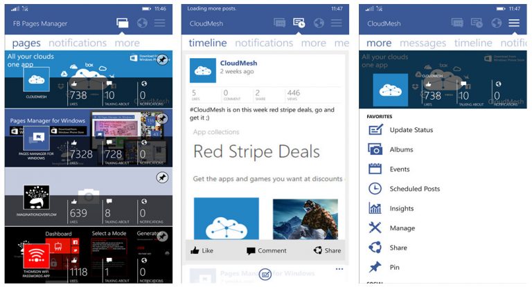 Tải miễn phí FB Pages Manager Pro trên Windows Phone