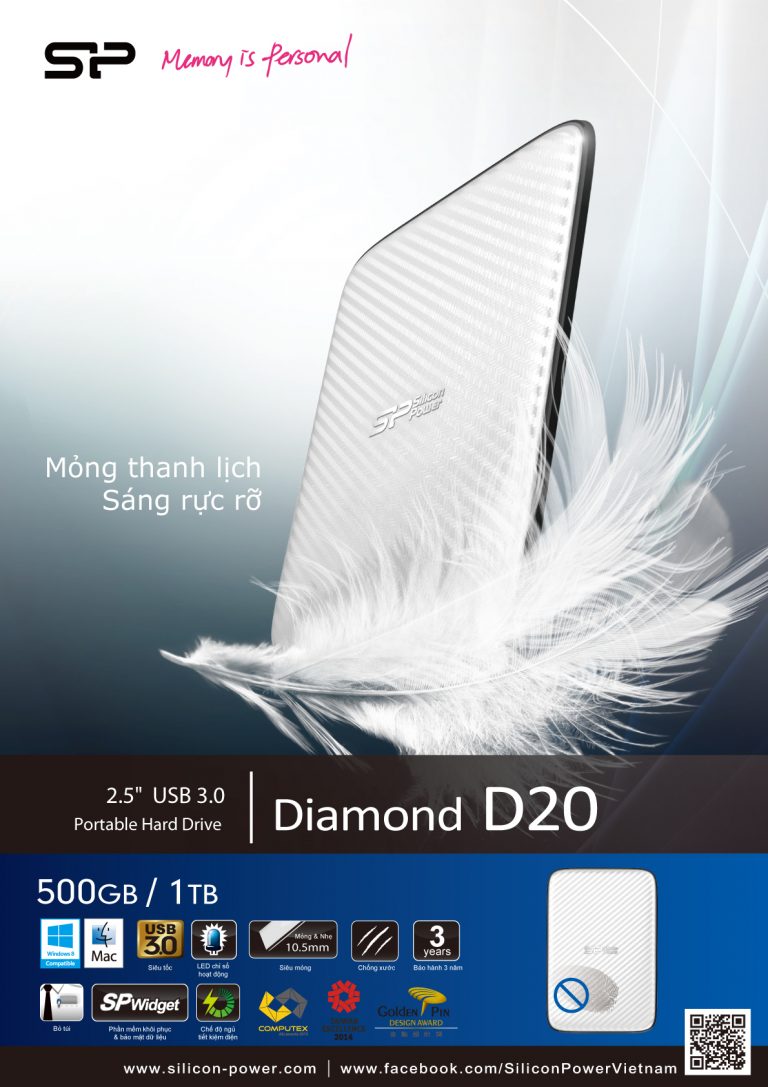 Ổ cứng siêu mỏng D20 giá 999.000 đồng