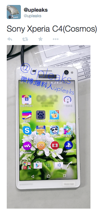 Sony Xperia C4 lộ hình ảnh lần đầu tiên