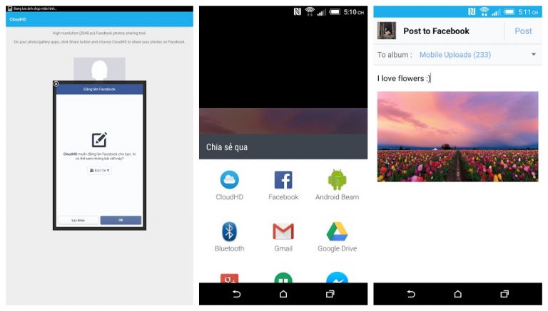 Tải ảnh chất lượng cao lên Facebook với CloudHD