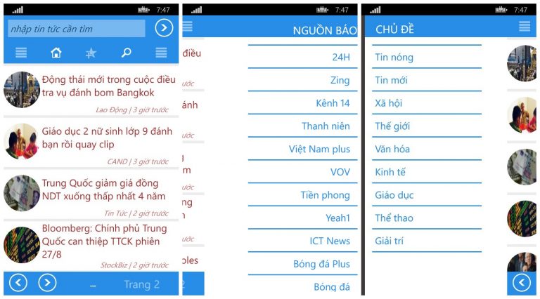 Đọc cùng lúc 40 đầu báo Việt trên Windows Phone