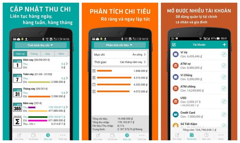 Quản lý thu chi trên Android cùng phần mềm thuần Việt MISA