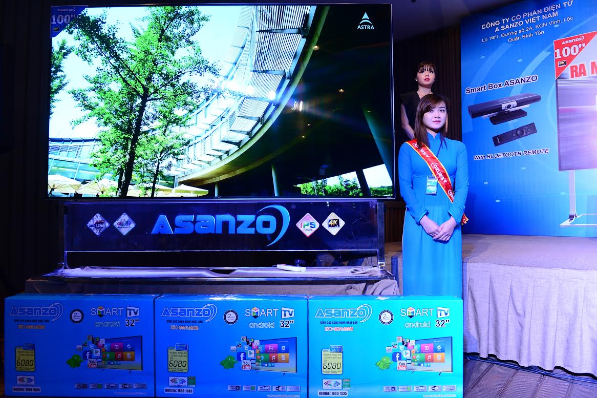 Asanzo ra mắt tivi 100 inch Ultra HD 4K, giá khoảng 50 triệu đồng