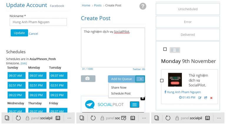 Hướng dẫn lên lịch đăng bài Facebook, Tumblr