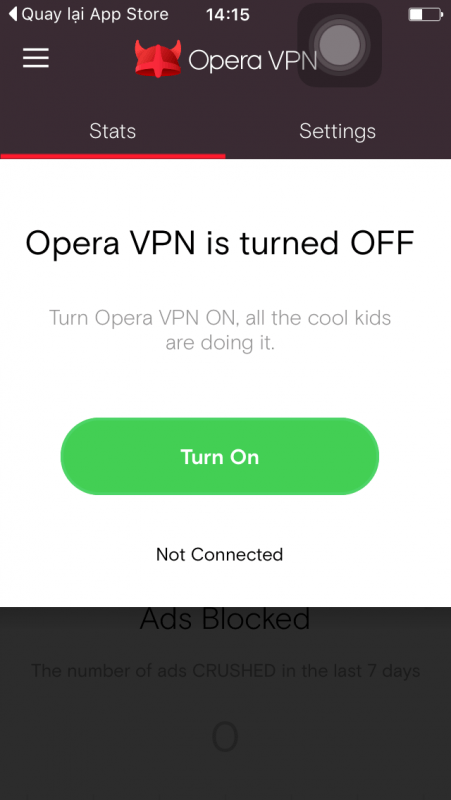 Cách vào facebook bằng điện thoại với Opera VPN