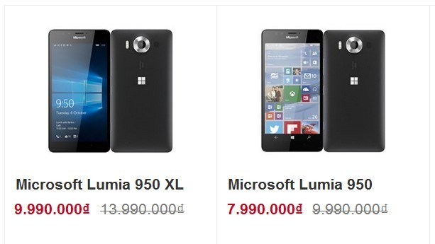 Đại lý ‘cắn răng xả hàng’, Lumia 950 giảm giá còn 8 triệu