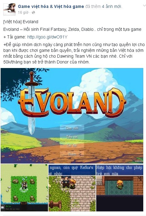 [Việt hóa] Tựa game Evoland huyền thoại