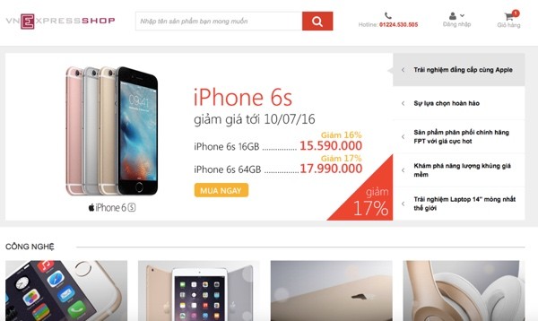 Báo VnExpress bất ngờ mở cửa hàng, bán iPhone 6S rẻ hơn Thế Giới Di Động