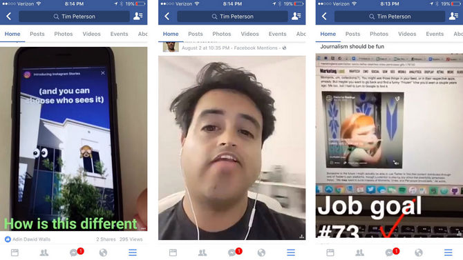 Facebook thử nghiệm phát video theo chiều dọc