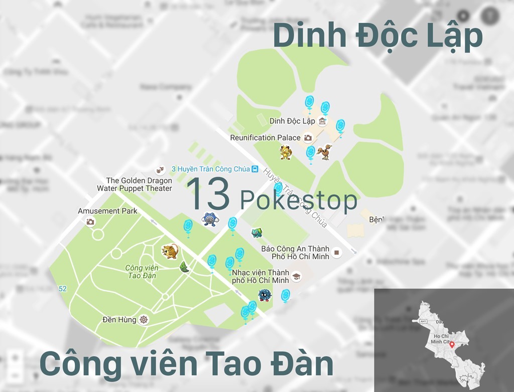 Tổng hợp những địa điểm tập trung nhiều Pokemon nhất tại Việt Nam