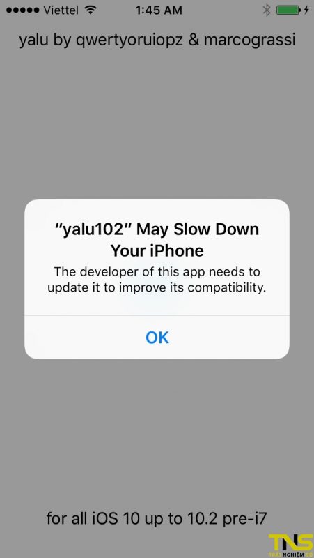 Hướng dẫn jailbreak iOS 10.2 cho iPhone 5s/6/6s/SE bằng Yalu102