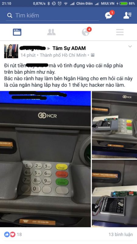 Phát hiện thiết bị đánh cắp mật khẩu thẻ ATM tại TP.HCM?