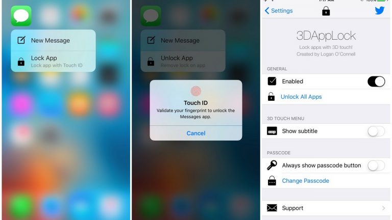 Tweak hay cho iOS 10: PickPocket 2, Aerial, 3DAppLock,…