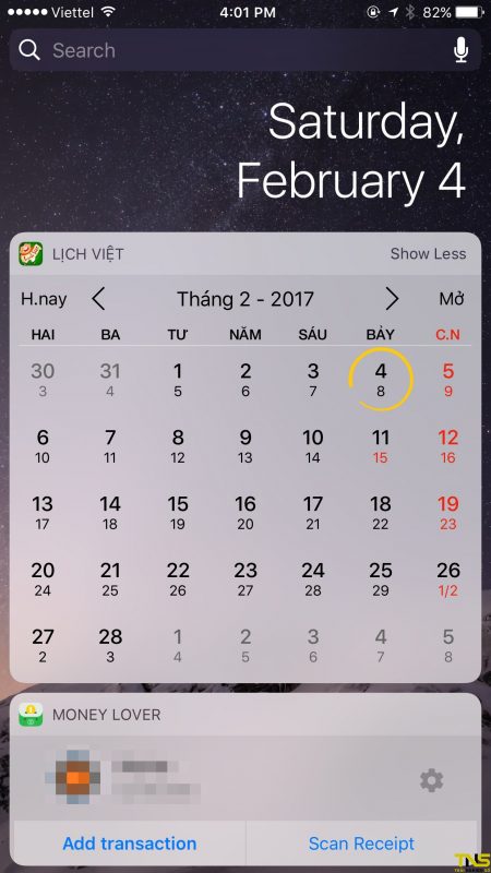 Hướng dẫn cài lịch âm dương cho iPhone ngay trên widget