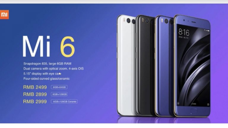 Xiaomi Mi 6 chính thức ra mắt, camera kép, tăng cường chip WiFi, RAM 6GB