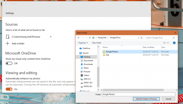 Quản lý hình ảnh của Google Photos cho PC bằng Windows Photos