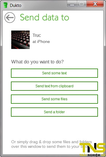 Dukto: Truyền file siêu tốc giữa iOS, Android, Windows, Mac OS X,...