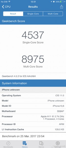 Thiết bị lạ chạy iOS 11 là iPhone 8?