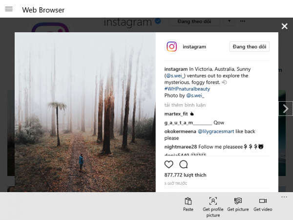 InstaGet Universal - Vừa duyệt vừa tải ảnh và video trên mạng xã hội Instagram