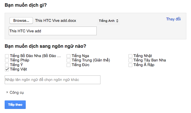 Google dịch tiếng anh