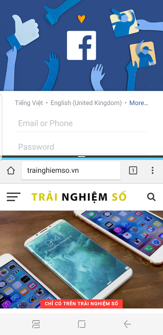 Cách chia đôi màn hình dùng hai ứng dụng trên Galaxy S8