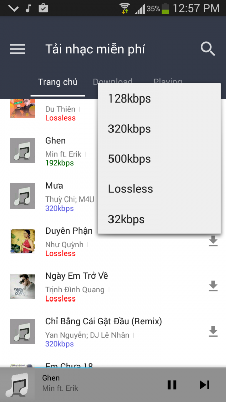 Nghe, tải nhạc Lossless trên smartphone