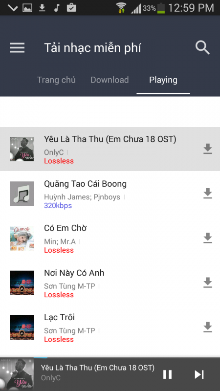 Nghe, tải nhạc Lossless trên smartphone