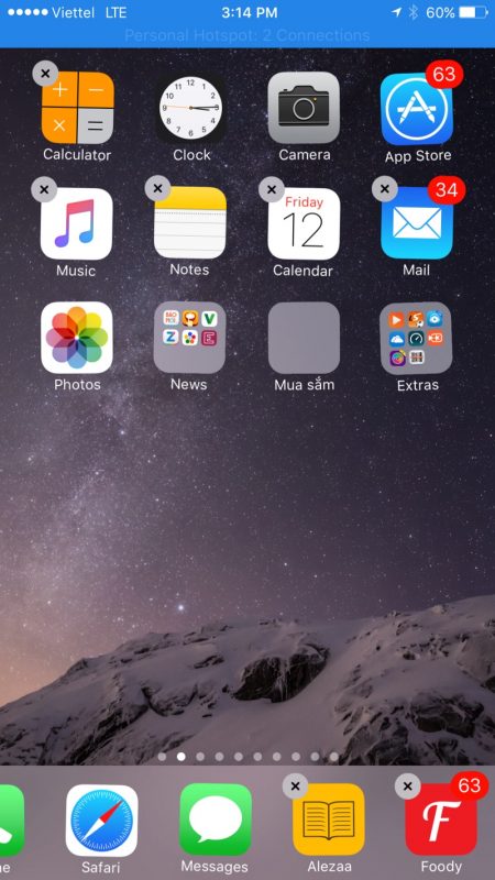 Cách đưa không giới hạn biểu tượng lên thanh dock iOS 10 đã jailbreak