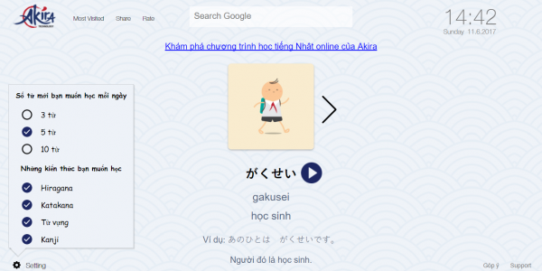 "Tuyệt chiêu" Học tiếng Nhật mỗi ngày ngay trong trình duyệt Chrome