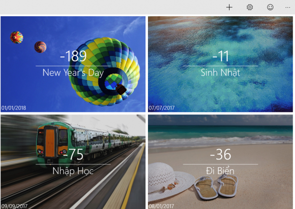 App đồng hồ đếm ngược dành cho Windows 10