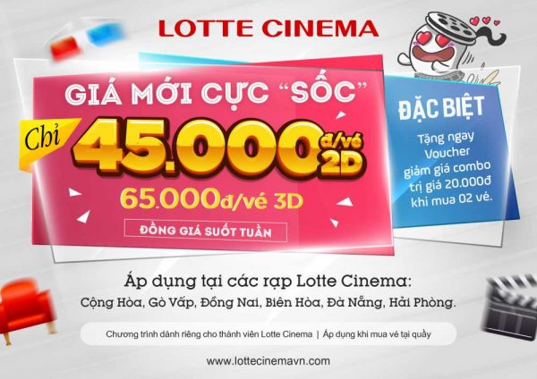 [HOT] - LotteCinema, CGV, BHD đang có ưu đãi vé xem phim cực hấp dẫn