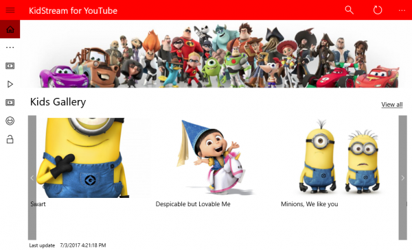 Ứng dụng YouTube Kids cho Windows 10