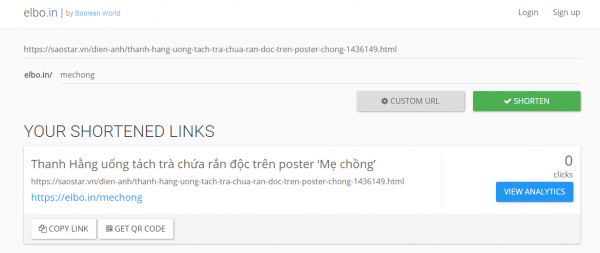 Rút gọn link cực nhanh với dịch vụ Elbo.in