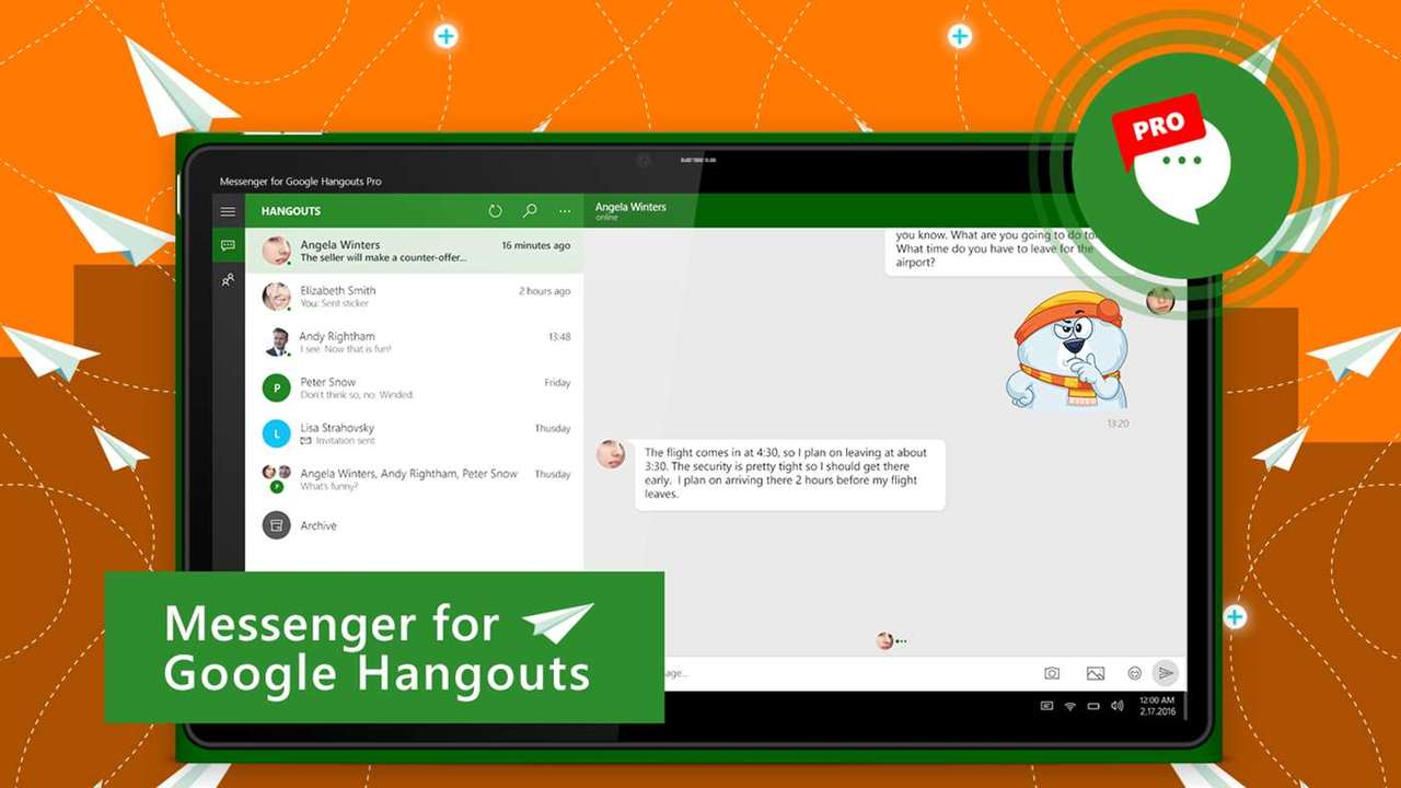 Ứng dụng UWP giúp trò chuyện bạn bè trên Google Hangouts