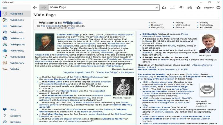 Tra từ điển Wikipedia offline và nhiều dịch vụ Wiki trên Windows 10