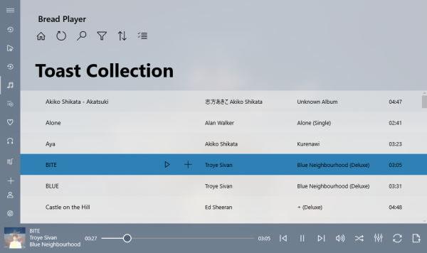Bread Player - Ứng dụng nghe nhạc trên Windows 10
