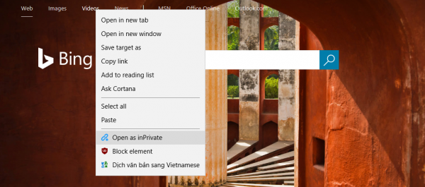Điều hướng trang, đóng chuyển tab trên Microsoft Edge bằng nút chuột trái phải