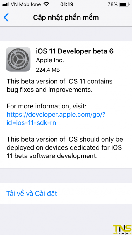 Đã có iOS 11 Beta 6, mời bạn tải về