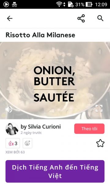 Học nấu ăn bằng video trên Android
