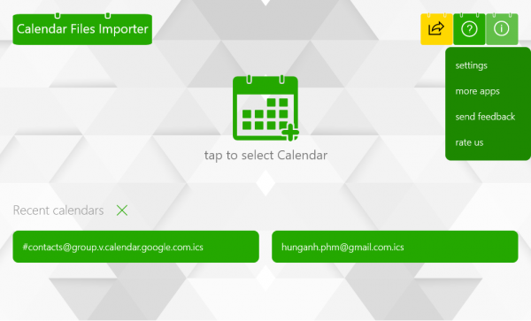 Calendar Files Importer: Ứng dụng nhập lịch sự kiện vào Google, Outlook đang miễn phí trên Windows 10