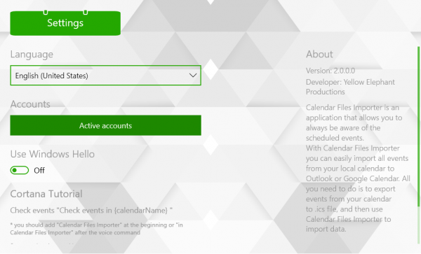 Calendar Files Importer: Ứng dụng nhập lịch sự kiện vào Google, Outlook đang miễn phí trên Windows 10