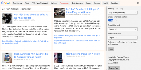 Đọc tin Việt tổng hợp trên Google News với hai ứng dụng Windows 10