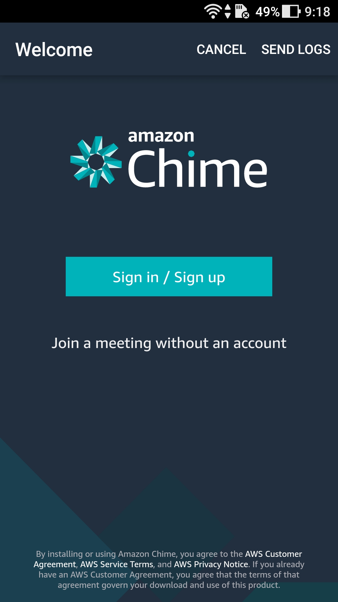 Trải nghiệm sử dụng Amazon Chime