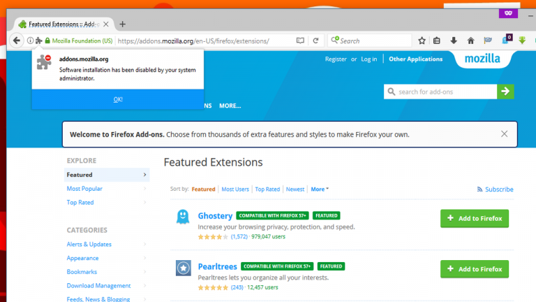 Cách ngăn cài đặt add-on vào trình duyệt Firefox