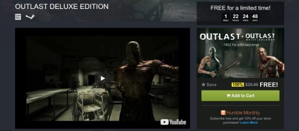 Outlast free Humble Store