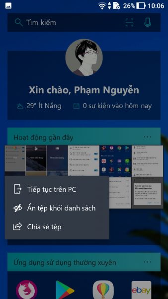 Trải nghiệm Microsoft Launcher mới trên Android